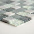 Carrara Grey Marble  & Glass Mosaic Tile